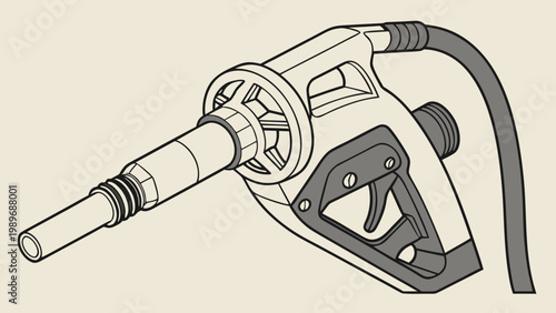 Gas pump nozzle with hose for fueling vehicles