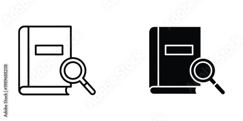 Searching through open and closed books with magnifying glasses