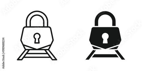 Contrast between an open and a closed padlock on a track