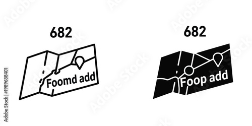 Contrast between two differently styled map icons for the same location named 682