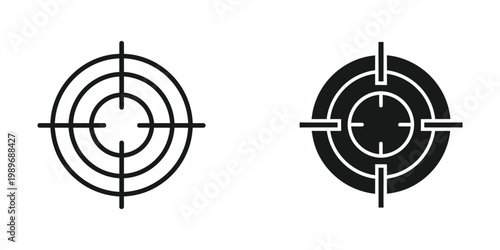 Comparison of two different target scopes with crosshairs and concentric rings