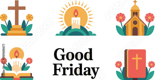 Good friday christian symbols and bible illustration with the imagery evokes