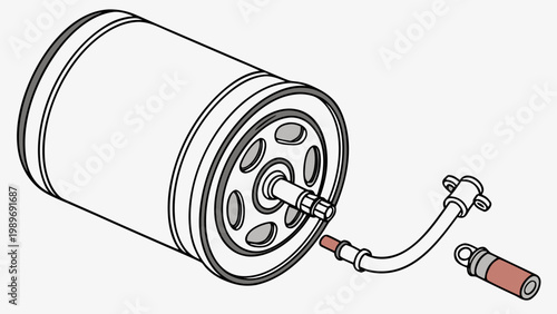 Industrial machine filter component outline