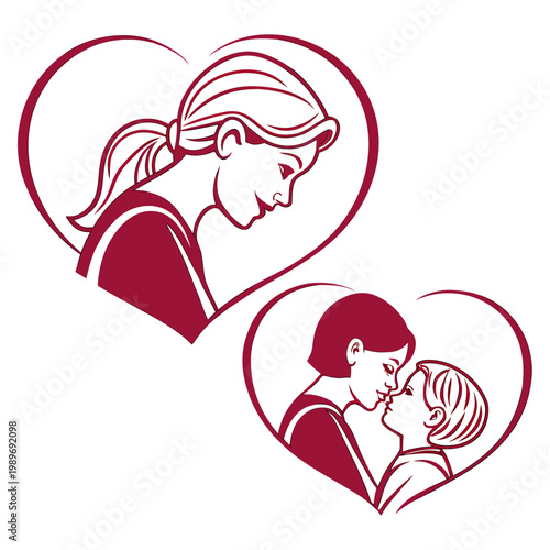 A heartwarming vector illustration of a mother and child sharing love