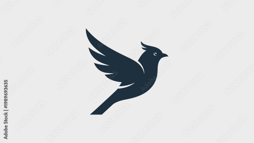 Fototapeta premium Elegant Silhouette of a Bird in Flight, Symbolizing Freedom and Grace