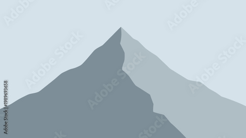 Majestic Mountain Peak Against a Clear Sky, Minimalist Landscape