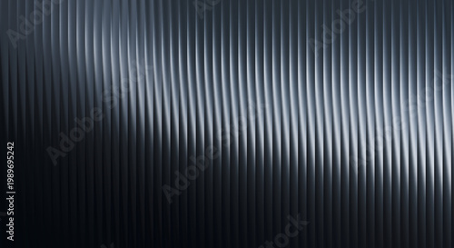 Canvastavla A close-up view of a sleek metallic surface with vertical ridges and a gradient