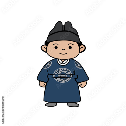 Korean Traditional Clothing Cartoon Character Illustration