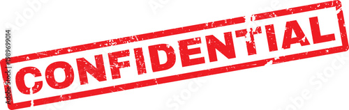 Confidential stamp marking sensitive information in red