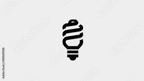Energy-efficient compact fluorescent light bulb (CFL) icon. Symbol of sustainability, innovation, electricity, and green technology.