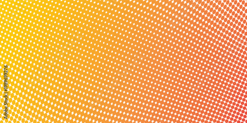 Abstract Wavy Halftone Pattern Background with Orange and Yellow Gradient