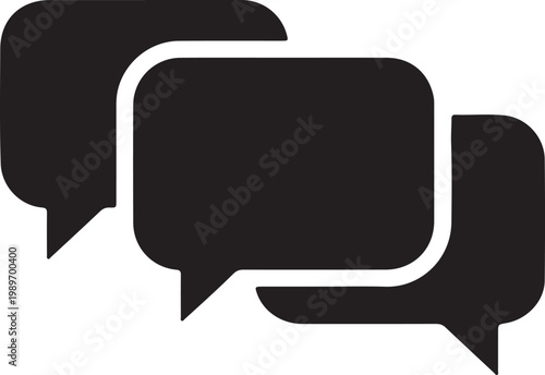 Black speech bubbles on isolated for communication design