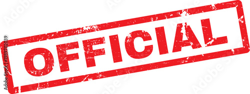 Red official stamp on white background for authentication