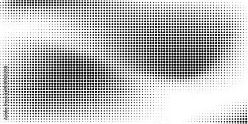 Abstract Black and White Distorted Halftone Dot Pattern Background Texture