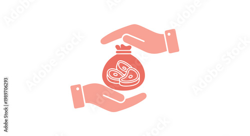 Hands holding a money bag tightly.