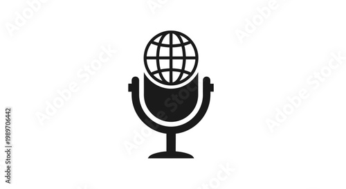 Microphone with Globe on Top.