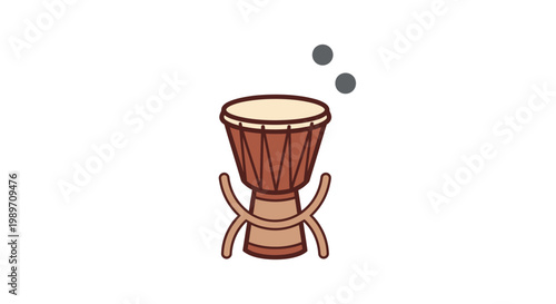 Brown Djembe Drum Instrument Closeup.