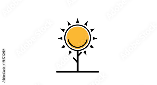 Simple Sun Logo Design Symbol.