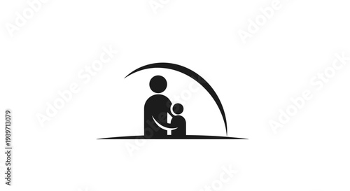 Quadro em tela Mother holding baby in arms tight.