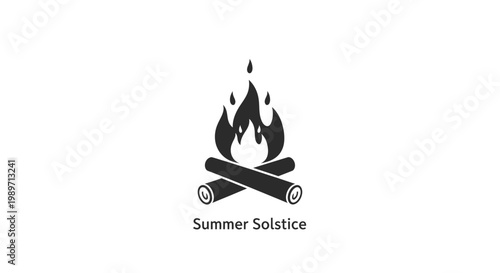 Summer Solstice Campfire Log Emblem.
