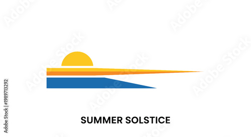 Summer Solstice Sunset Horizon Graphic.