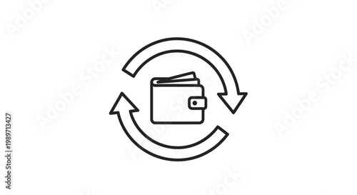 Фотография Wallet with circular arrow icon.