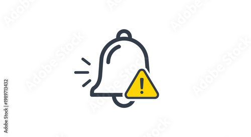 Warning bell icon with exclamation.