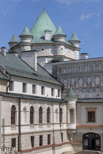 Tablou pe pânză Wall decorated with mannerist sgraffito in courtyard of 16th century Krasiczyn C