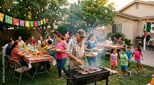 Family Backyard Fiesta With Summer Barbecue