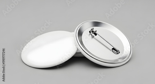 Realistic button pin mockup showcase your designs with a high quality metal pin mockup template