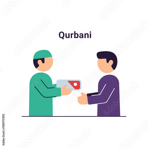 An illustration of qurbani donation exchange between individuals