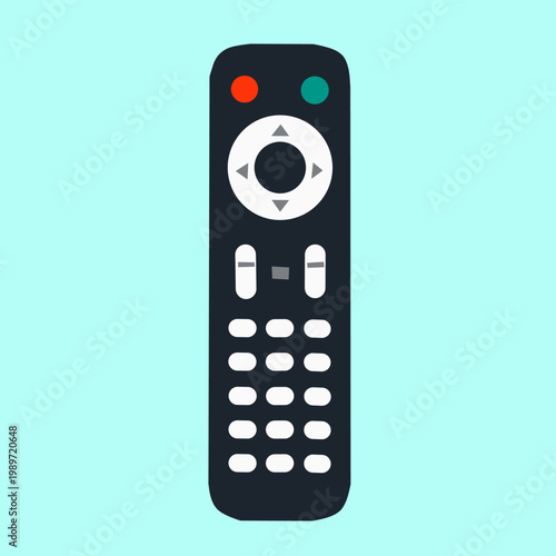 Remote control with buttons in flat style for home leisure theme
