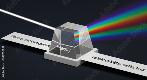 Prism refracting light into a vibrant rainbow spectrum