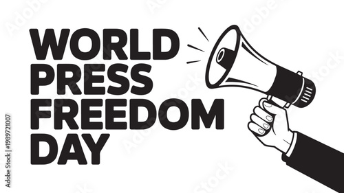 World Press Freedom Day Illustration With Megaphone For Journalism Concepts