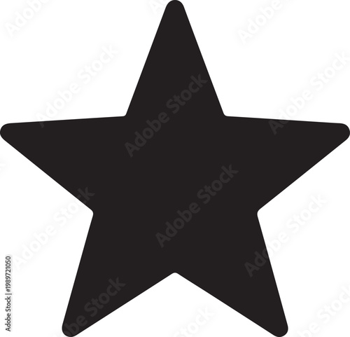 Black five-point star flat black star flat geometric shape