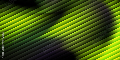 Abstract futuristic soundwave made of glowing green vertical light bars forming a smooth wave pattern, neon green gradient glow.Illustrated mirror art project vector