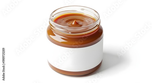 Realistic caramel jar mockup showcase your branding with a delicious food product presentation