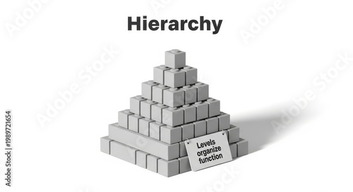 Pyramid of Blocks Representing Hierarchy and Organization