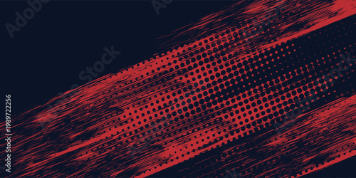 Modern Red halftone dots blue color pattern gradient grunge texture background. Dot pop art comic sport style  sport background.Vector Eps 10 illustrated art