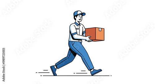 Professional Courier Delivery Service Vector Concept Illustration Isolated on White Background