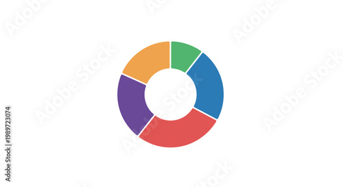 Professional Donut Chart Vector Illustration for Business Infographics and Data Visualization