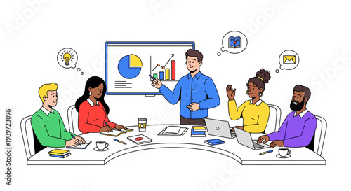Professional Employee Training Concept: Corporate Education, Skills Development, and Mentorship Workshop Vector Illustration Isolated on White Background