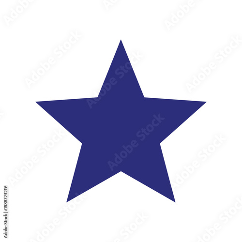 A simple and bold geometric star shape in deep blue color