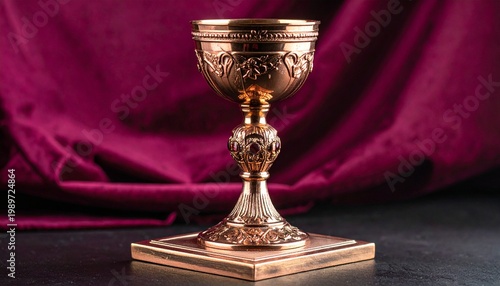 Golden Chalice with Ornate Engravings Showcasing Craftsmanship, Ceremony, and Luxury Photography Design