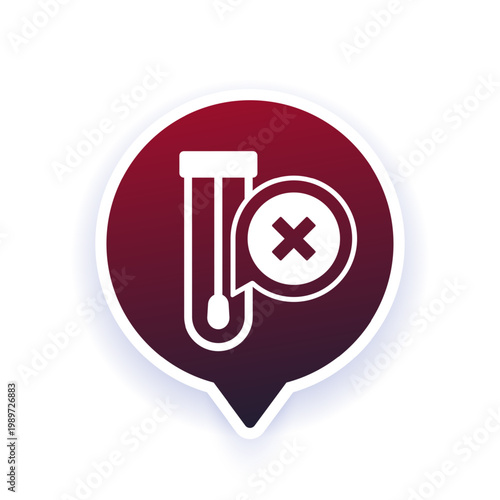 failed swab test vector icon