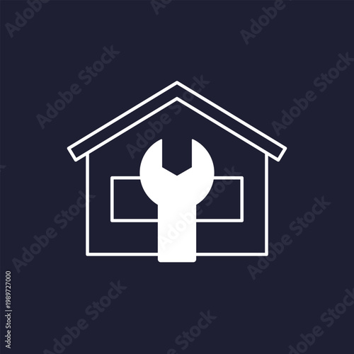 house maintenance icon, home repair vector pictogram