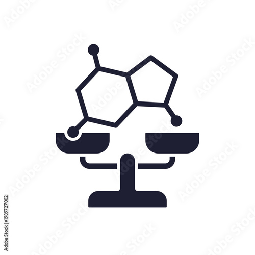 hormonal balance icon on white, hormones and health