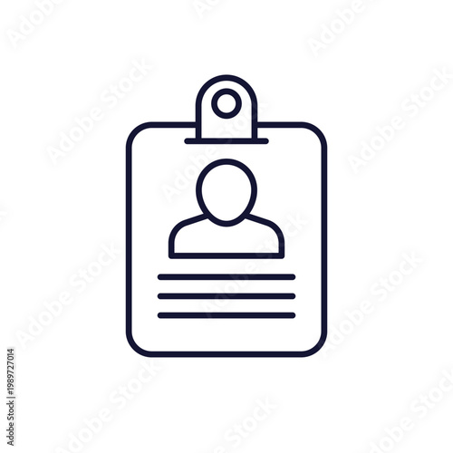ID card icon, name tag or badge line design