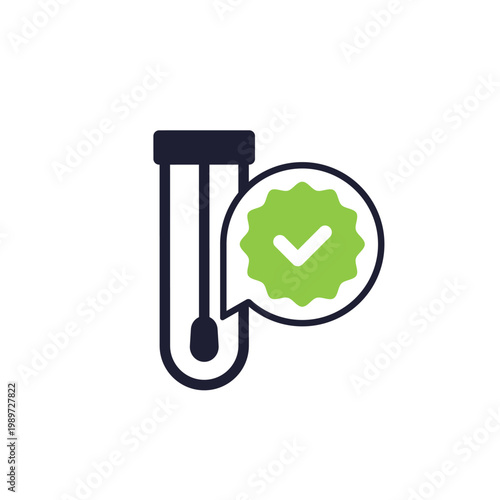 swab test icon with check mark