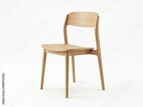 Modern wooden chair isolated on pure white background furniture